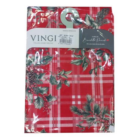 TOVAGLIA ANTIMACCHIA NATALE SCOZZESE ROSSO VINGI