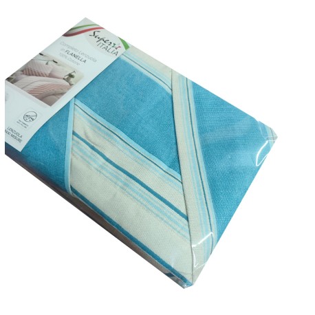 COMPLETO LENZUOLA FLANELLA MATRIMONIALE FASCIA SUPER ITALIA
