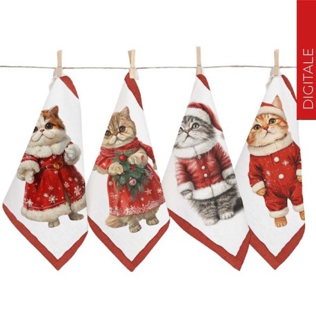 STROFINACCI 50X70CM 4 PEZZI COTONE DIGITALE NATALE MINU SGHOME