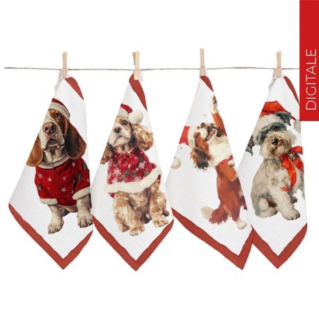 STROFINACCI 50X70CM 4 PEZZI COTONE DIGITALE NATALE SIMBA SGHOME
