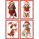 STROFINACCI 50X70CM 4 PEZZI COTONE DIGITALE NATALE SIMBA SGHOME