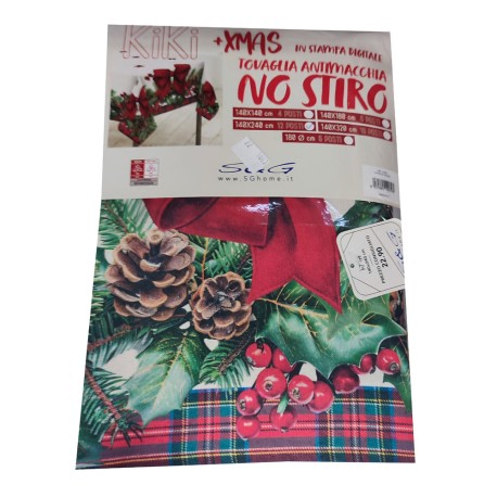 TOVAGLIA ANTIMACCHIA DIGITALE KIKI XMAS AGRIFOGLIO SGHOME