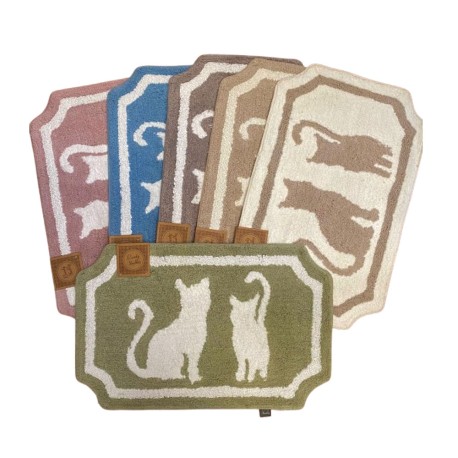 ASSORTITO 6 PEZZI TAPPETO BAGNO SPUGNA 50X80CM ANTISCIVOLO CATS LOVELY SHABBY GITIESSE