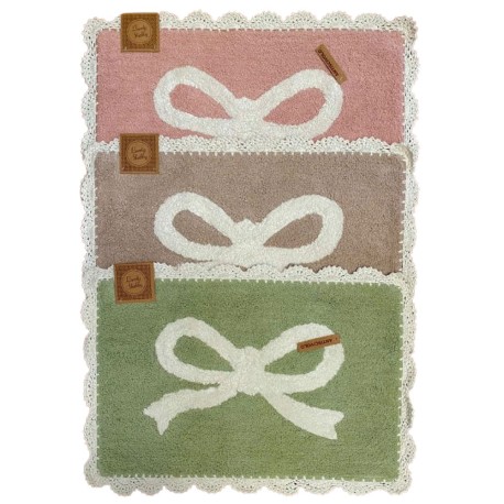 ASSORTITO 6 PEZZI TAPPETO BAGNO SPUGNA 50X80CM ANTISCIVOLO FIOCCHETTO LOVELY SHABBY GITIESSE