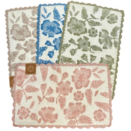 ASSORTITO 6 PEZZI TAPPETO BAGNO SPUGNA 50X80CM ANTISCIVOLO FLEURISTE LOVELY SHABBY GITIESSE