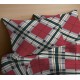 COPPIA FEDERE CUSCINO COTONE TARTAN QUADRIFOGLIO