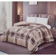 TRAPUNTA INVERNALE MICROFIBRA MATRIMONIALE SCOZZESE MADRAS BEIGE ART DECO
