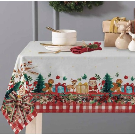 TOVAGLIA COTONE DIGITALE NATALE SANTA CLAUS LINEA ORO