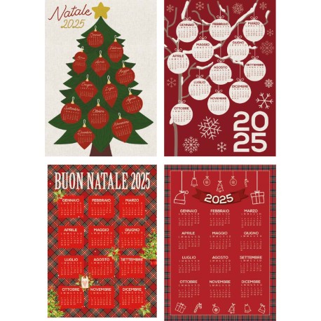STROFINACCI 50X70CM 12 PEZZI COTONE DIGITALE NATALE CALENDARIO BENNY SGHOME
