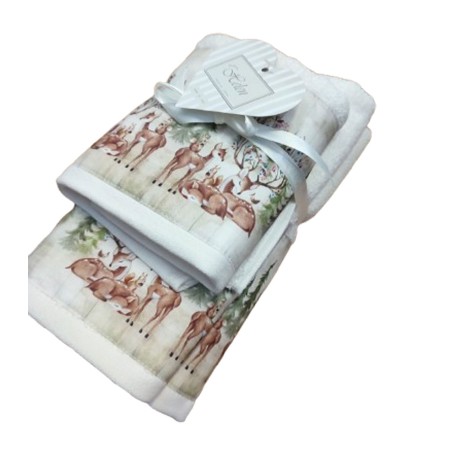 COPPIA SPUGNA ASCIUGAMANO + OSPITE DIGITALE BAMBI HELEN