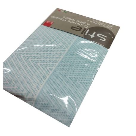 COMPLETO LENZUOLA FLANELLA PERUGIA STILE IMBERTI AZZURRO