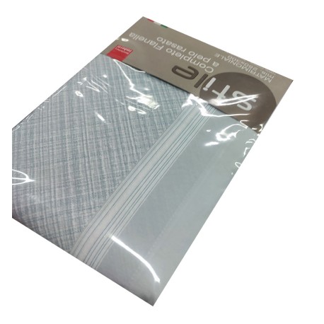 COMPLETO LENZUOLA FLANELLA AMELIA STILE IMBERTI AZZURRO