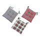 CONFEZIONE 4 PEZZI CUSCINI SEDIE LACCI COTONE TARTAN LUREX PEZZOLI