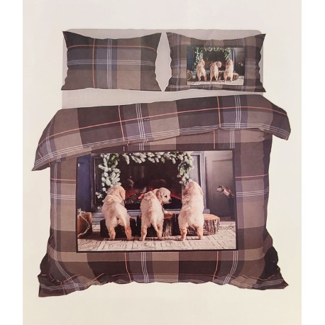 COPRIPIUMINO MATRIMONIALE COTONE DIGITALE NATALE SANDY GOLDEN NOVIA