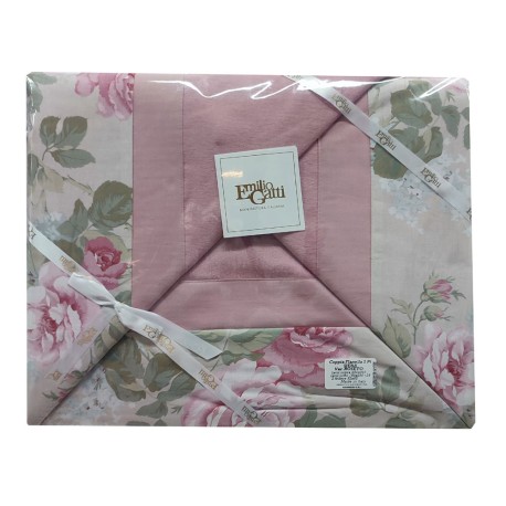 COMPLETO LENZUOLA FLANELLA MATRIMONIALE SIENA ROSETO EMILIO GATTI