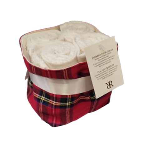 SET 4 PEZZI LAVETTE SPUGNA 30X30 CM TARTAN RR
