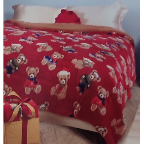 TRAPUNTA INVERNALE MATRIMONIALE VELLUTO SHERPA TEDDY SNOW LOVELY HOME