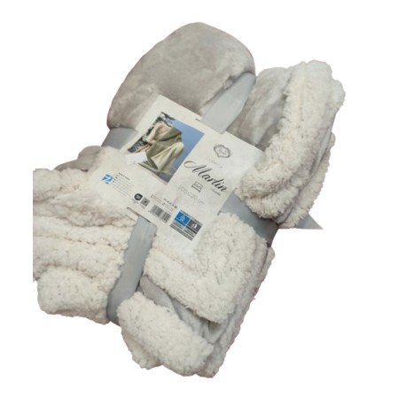 PLAID PILE MATRIMONIALE AGNELLATO TINTA UNITA MARTIN SOPHIE