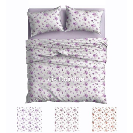 ASSORTITO 4 PEZZI COMPLETO LENZUOLA COTONE MATRIMONIALE DELICATO COIMBRA HOME SWEET HOME