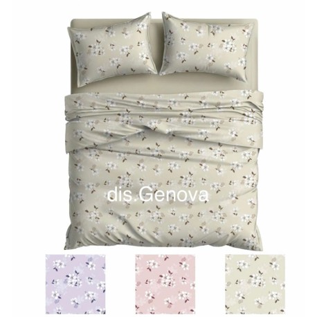 ASSORTITO 4 PEZZI COMPLETO LENZUOLA COTONE MATRIMONIALE DELICATO GENOVA HOME SWEET HOME