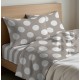 COMPLETO LENZUOLA COTONE POIS QUADRIFOGLIO BEIGE