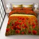 LENZUOLA COPRILETTO MATRIMONIALE DIGITALE PAPAVERI QUADRIFOGLIO GIPETEX