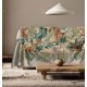 COPRITUTTO TELO ARREDO MATRIMONIALE COTONE STAMPATO FOLIAGE LINEA ORO
