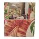 COPRITUTTO TELO ARREDO MATRIMONIALE COTONE STAMPATO FOLIAGE LINEA ORO