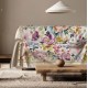 COPRITUTTO TELO ARREDO MATRIMONIALE COTONE STAMPATO FLORA LINEA ORO