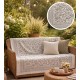 COPRITUTTO TELO ARREDO 260X270CM COTONE MEZZARO GENOVESE JAIPUR BIANCO FOGLIE PEZZOLI