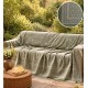 COPRITUTTO TELO ARREDO 260X270CM COTONE MEZZARO GENOVESE JAIPUR VERDE FIORI PEZZOLI