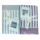 2 PEZZI COMPLETO LENZUOLA MATRIMONIALE COTONE PERCALLE ROSSINI RIGHE HOME SWEET HOME