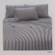 2 PEZZI COMPLETO LENZUOLA MATRIMONIALE COTONE PERCALLE ROSSINI RIGHE HOME SWEET HOME