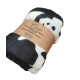 PLAID PILE STAMPATO AGNELLATO COW MUCCATO BIANCO NERO VT