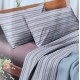 COMPLETO LENZUOLA FLANELLA MATRIMONIALE RIGHE MONTEFELTRO HOME SWEET HOME