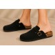 CIABATTE DONNA CAMOSCIO 38 - 39 - 40 BLACK PEZZOLI