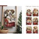 CONFEZIONE 6 PEZZI ASSORTITI STROFINACCI 55X80CM COTONE DIGITALE NATALE TIFFANY XMAS 3 VINGI