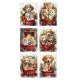 CONFEZIONE 6 PEZZI ASSORTITI STROFINACCI 55X80CM COTONE DIGITALE NATALE TIFFANY XMAS 3 VINGI