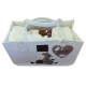 PLAID PILE 130X160CM RICAMATO CON BORSA  SCRIGNO ORSETTO PANNA DIADEMA