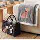 PLAID PILE 130X160CM RICAMATO CON BORSA IN FELTRO CANE RIGATO PUPPY DAUNEX