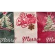 STROFINACCI SPUGNA COTONE RICAMATO 3 PEZZI NATALE MERRY ALBERO VINGI