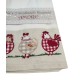 STROFINACCI COTONE 2 PEZZI 50X70CM NIDO D'APE RICAMATO AMORE GALLINE PEZZOLI