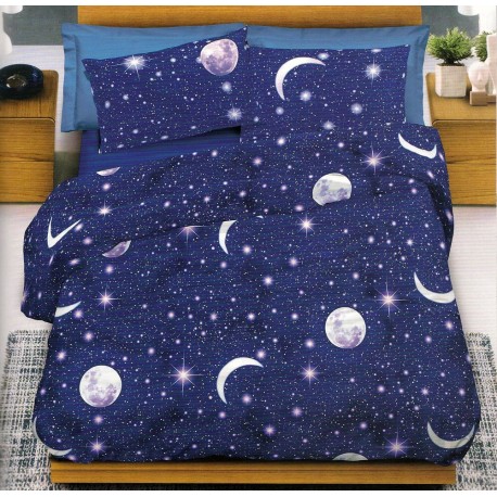 COMPLETO LENZUOLA COTONE LUNA QUADRIFOGLIO