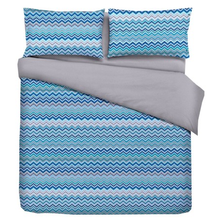 COMPLETO LENZUOLA COTONE BAIA QUADRIFOGLIO AZZURRO