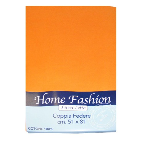 COPPIA FEDERE CUSCINO TINTA UNITA HOME FASHION ARANCIO