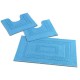 SET TAPPETO BAGNO IN SPUGNA 60X90CM + 2 GIROWATER 60X45CM TORINO ONDA BLU