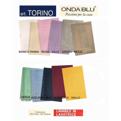 TAPPETO BAGNO IN SPUGNA 40X60CM TORINO ONDA BLU