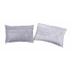 COPPIA FEDERE CUSCINO BONBON QAUDRIFOGLIO GRIGIO
