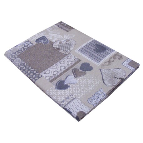 COPRITUTTO COTONE DISEGNO HOLLY CUORI MIROS PEZZOLI AZZURRO
