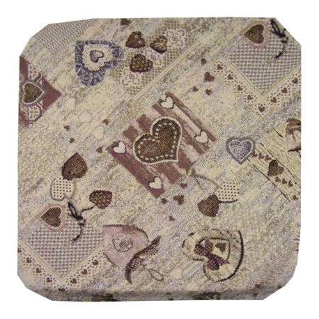 CONFEZIONE 6 PEZZI CUSCINI PER SEDIE ALETTE HOLLY CUORI PEZZOLI BEIGE
